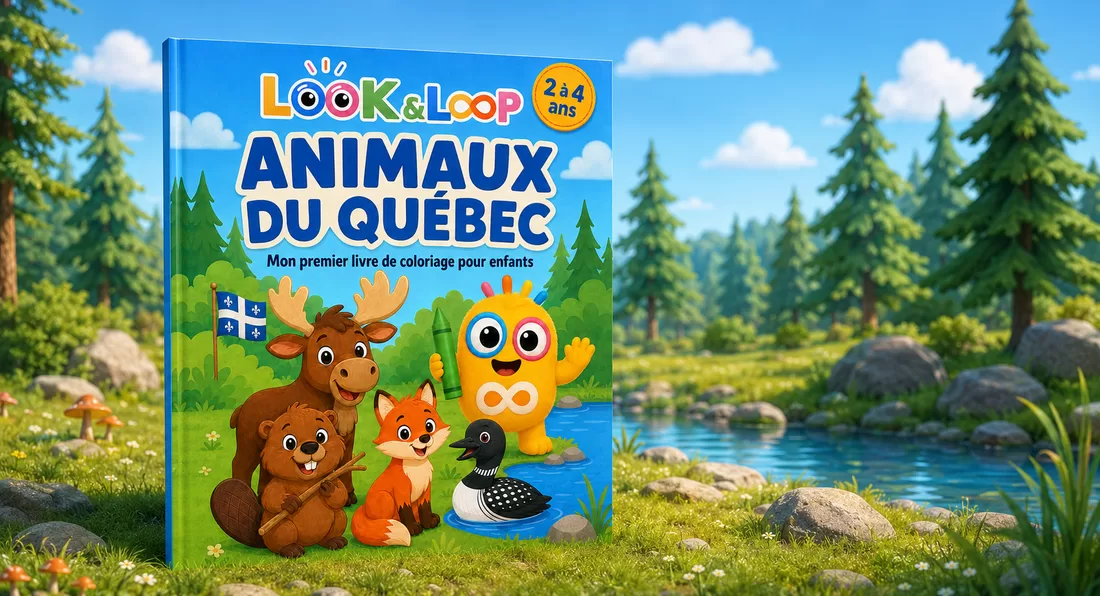 Le livre Animaux du Québec debout dans une clairière verdoyante