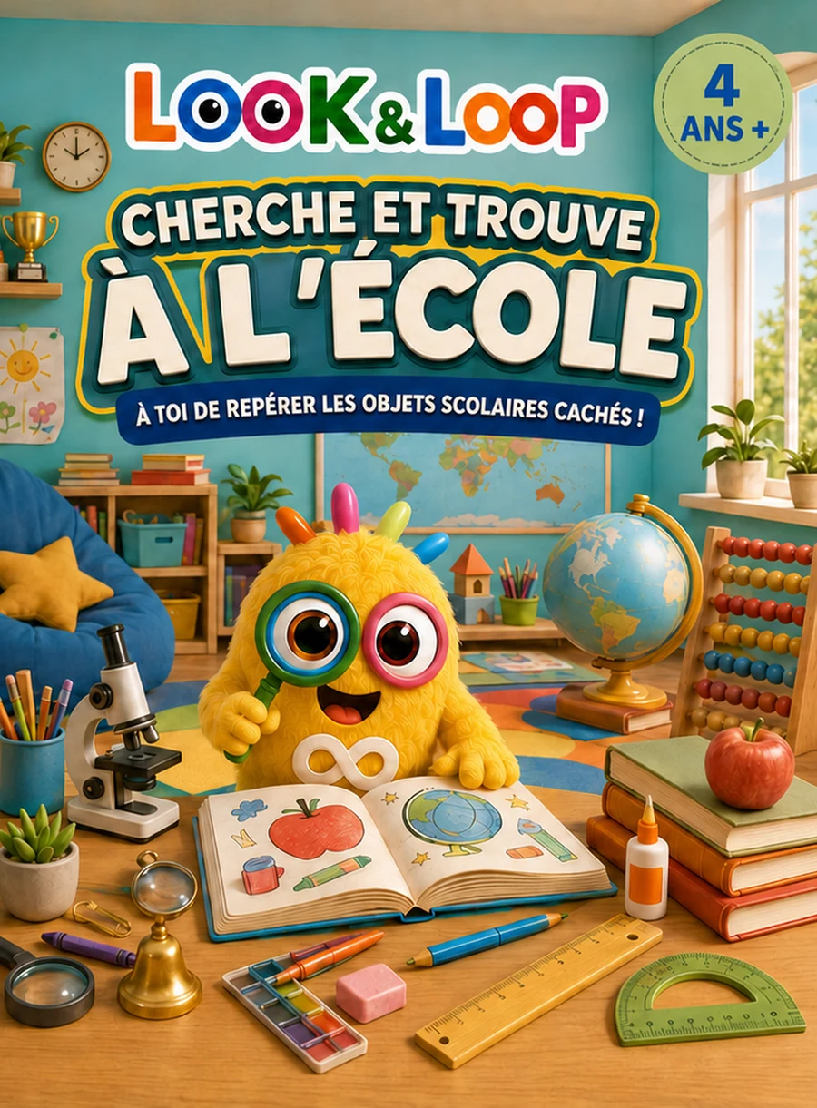Couverture du livre Cherche et trouve - À l’école
