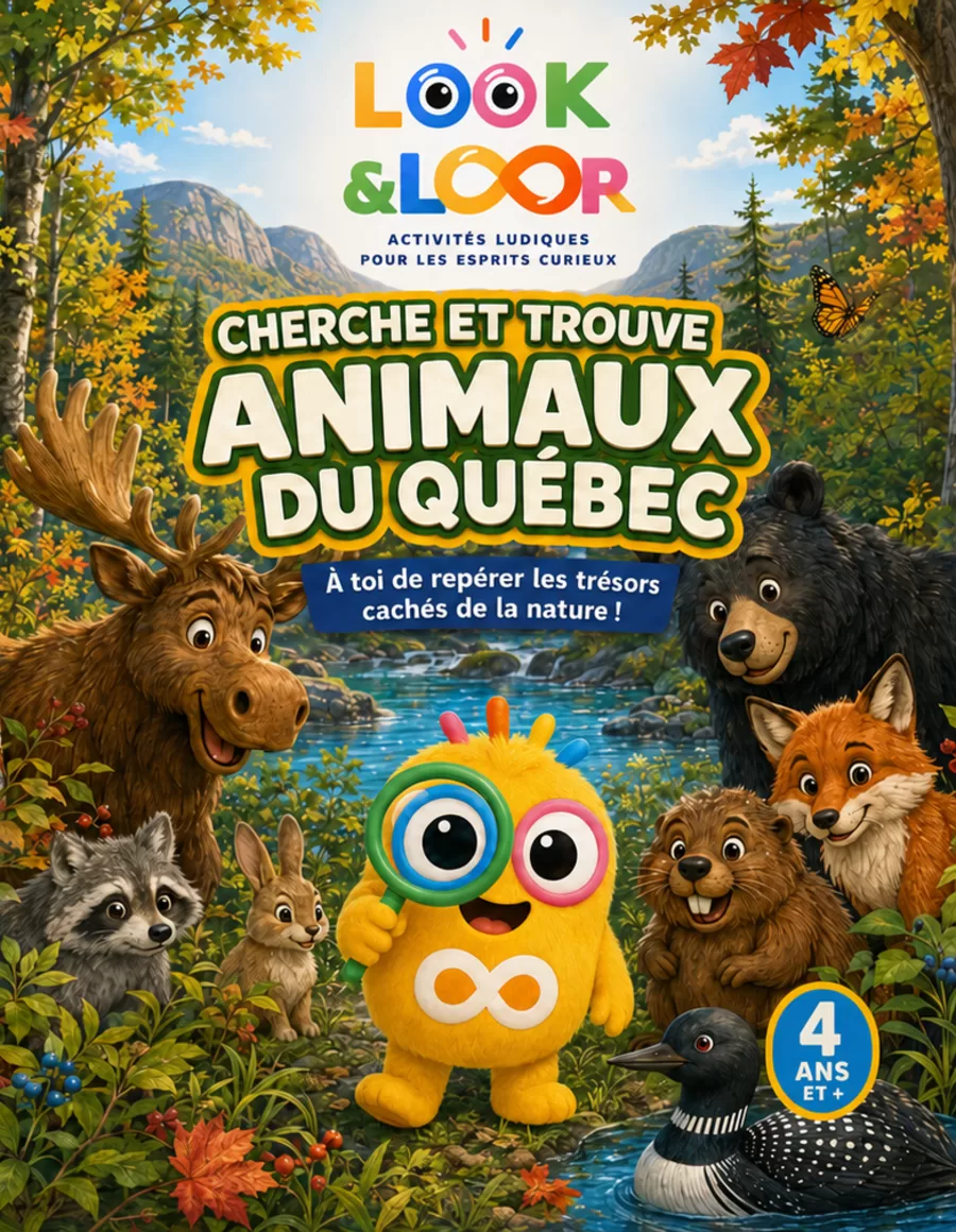 Couverture du livre Cherche et trouve - Animaux du Québec