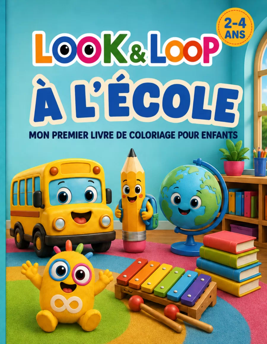 Couverture du livre Mon premier livre de coloriage - À l’école