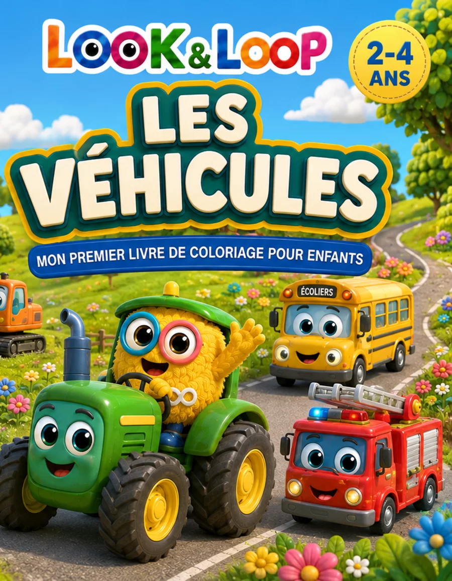 Couverture du livre Mon premier livre de coloriage - Les véhicules