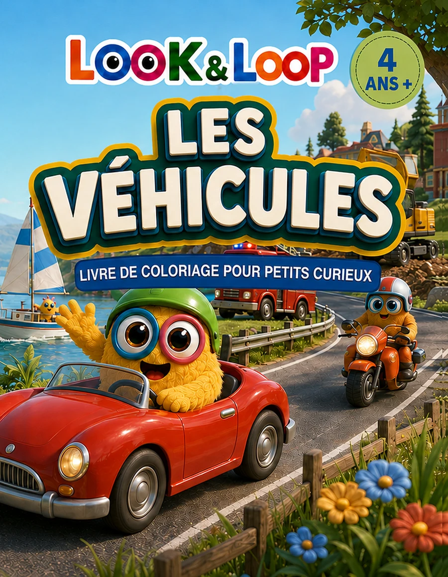 Couverture du livre Livre de coloriage pour petits curieux - Les véhicules