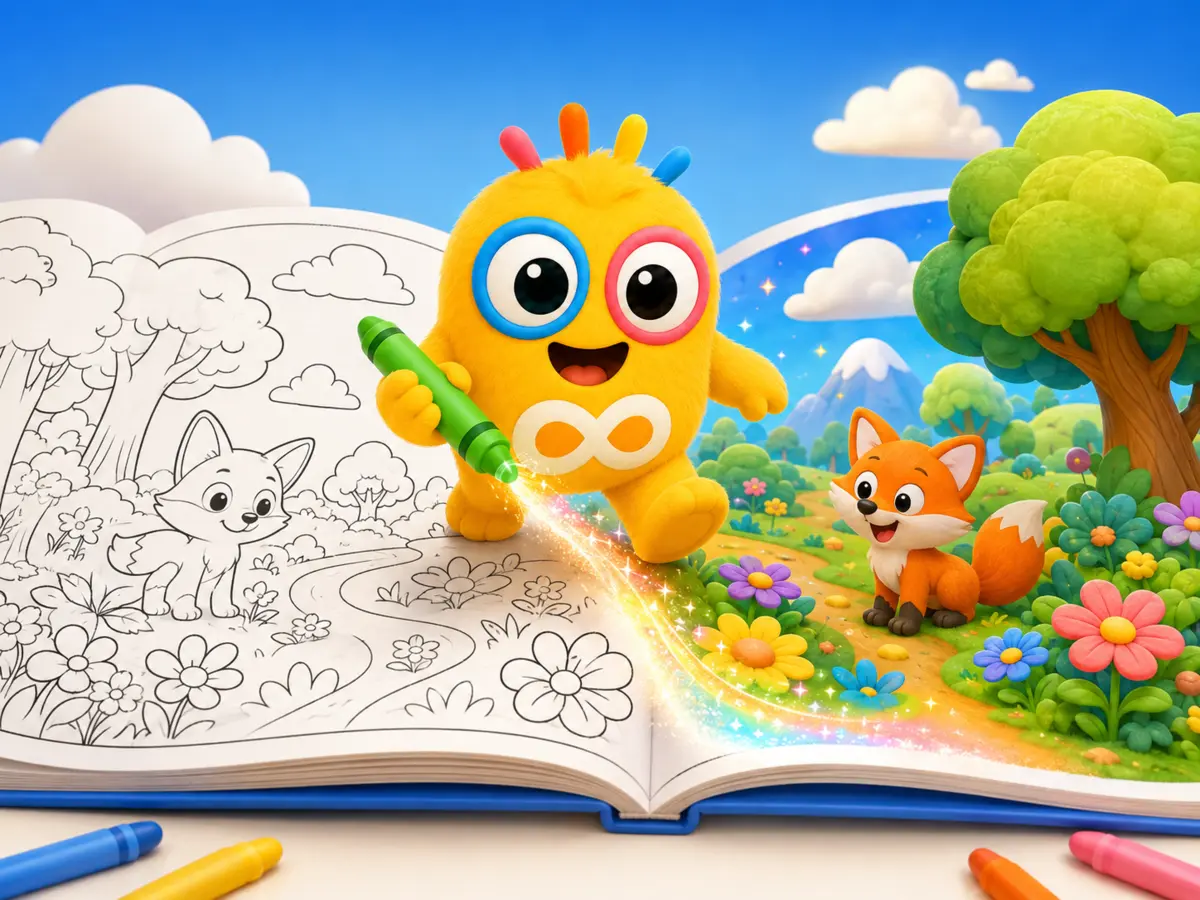 Loopi transforme un livre de coloriage en univers coloré